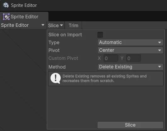 Configure slicing type