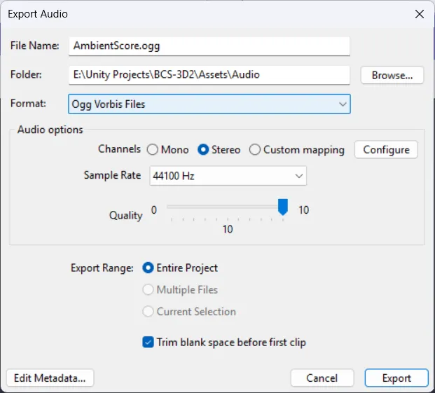 Auto trim option