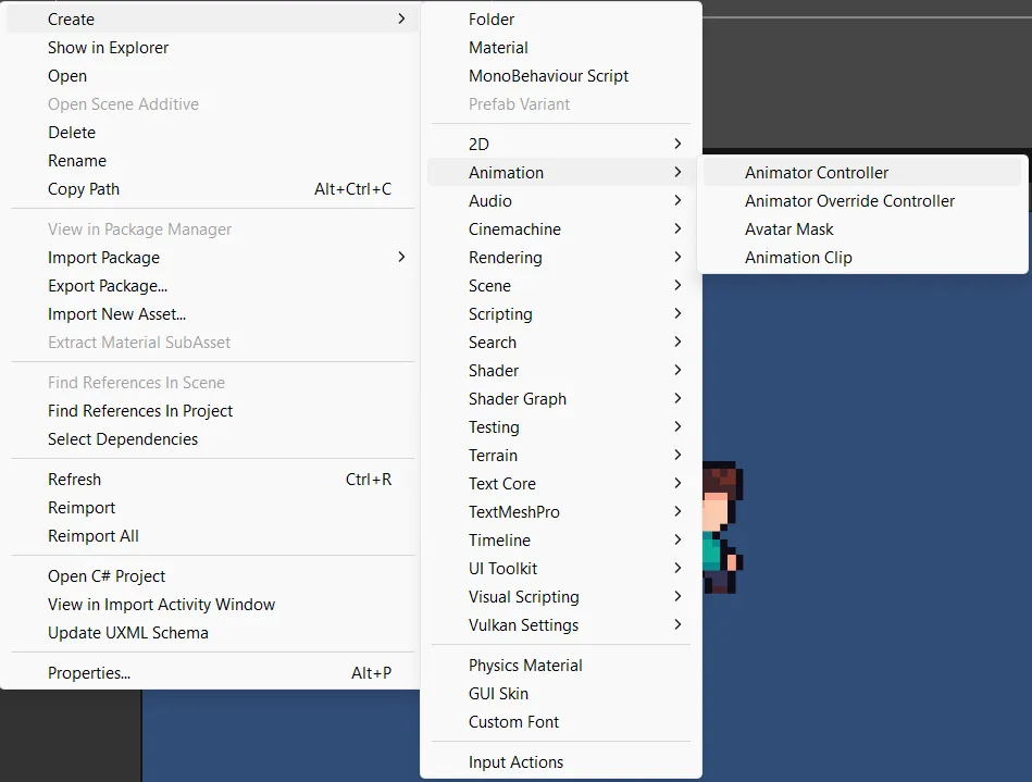 Create controller asset