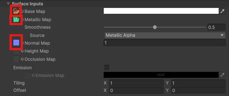 Final material settings